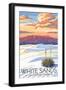 White Sands National Park, New Mexico - Sunset Scene - Lantern Press Artwork-Lantern Press-Framed Art Print