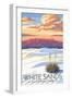 White Sands National Park, New Mexico - Sunset Scene - Lantern Press Artwork-Lantern Press-Framed Art Print