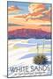 White Sands National Park, New Mexico - Sunset Scene - Lantern Press Artwork-Lantern Press-Mounted Art Print