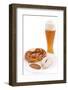 White Sausage with Wheat Beer and Pretzel-HLPhoto-Framed Photographic Print