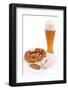 White Sausage with Wheat Beer and Pretzel-HLPhoto-Framed Photographic Print