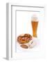 White Sausage with Wheat Beer and Pretzel-HLPhoto-Framed Photographic Print