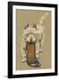 White Scots Terrier with a Black Slipper or Shoe-Cecil Aldin-Framed Photographic Print