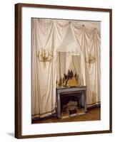 White Silk Drapery in Napoleon's Yellow Room, Chateau De Malmaison, France-null-Framed Giclee Print