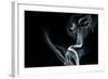 White Smoke Rising On Black Background-Ambient Ideas-Framed Premium Giclee Print