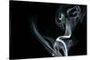 White Smoke Rising On Black Background-Ambient Ideas-Stretched Canvas