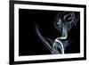 White Smoke Rising On Black Background-Ambient Ideas-Framed Art Print