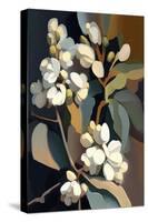 White Snowberry Flowers-Lea Faucher-Stretched Canvas