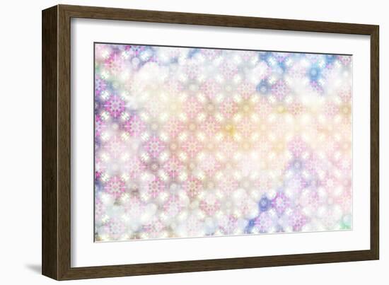 White Spring Blossoms Pattern 01-LightBoxJournal-Framed Giclee Print