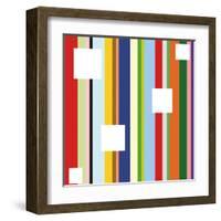 White Square on Stripe (detail)-Dan Bleier-Framed Art Print