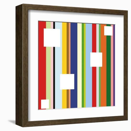 White Square on Stripe (detail)-Dan Bleier-Framed Art Print