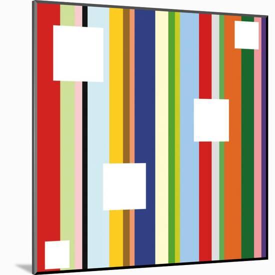 White Square on Stripe (detail)-Dan Bleier-Mounted Art Print