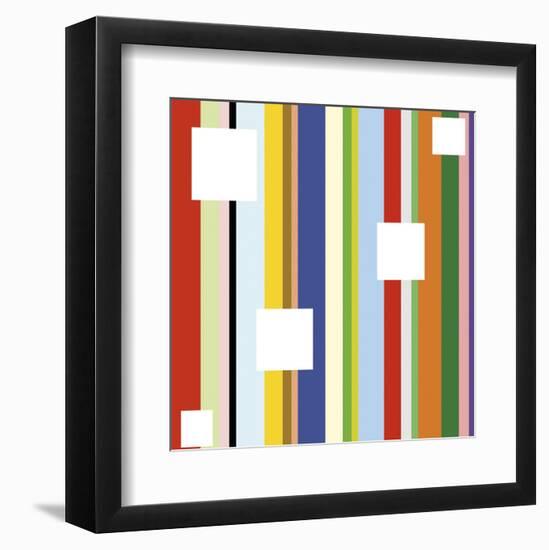 White Square on Stripe (detail)-Dan Bleier-Framed Art Print