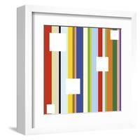 White Square on Stripe (detail)-Dan Bleier-Framed Art Print