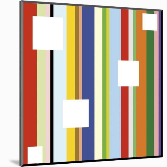 White Square on Stripe (detail)-Dan Bleier-Mounted Art Print