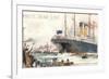 White Star Line, Cedric Leaving Liverpool-null-Framed Art Print