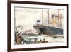 White Star Line, Cedric Leaving Liverpool-null-Framed Art Print