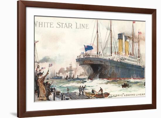 White Star Line, Cedric Leaving Liverpool-null-Framed Art Print
