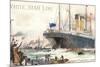 White Star Line, Cedric Leaving Liverpool-null-Mounted Art Print