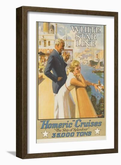 White Star Line Homeric Cruise the Ship of Splendour Travel Poster-null-Framed Giclee Print