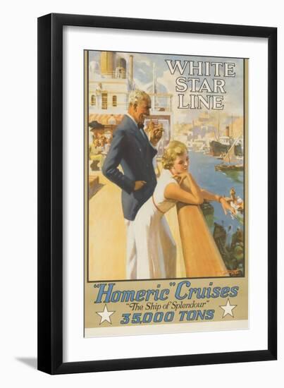 White Star Line Homeric Cruise the Ship of Splendour Travel Poster-null-Framed Giclee Print