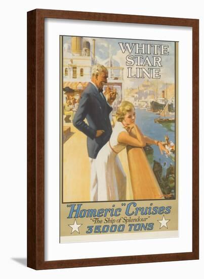 White Star Line Homeric Cruise the Ship of Splendour Travel Poster-null-Framed Giclee Print