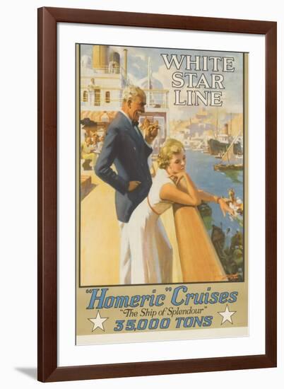 White Star Line Homeric Cruise the Ship of Splendour Travel Poster-null-Framed Giclee Print