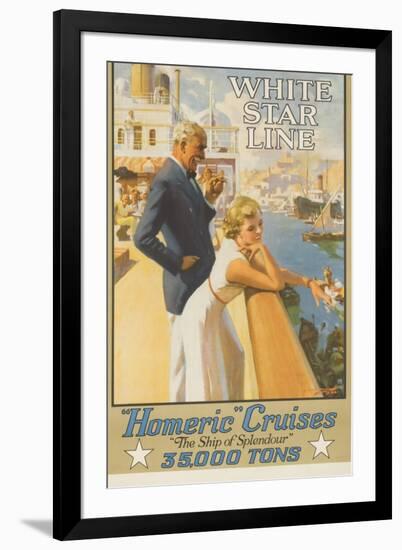 White Star Line Homeric Cruise the Ship of Splendour Travel Poster-null-Framed Giclee Print