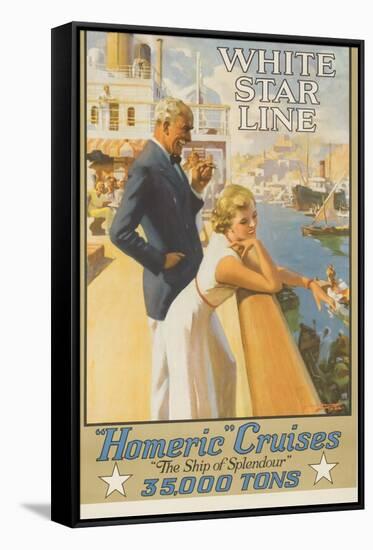 White Star Line Homeric Cruise the Ship of Splendour Travel Poster-null-Framed Stretched Canvas