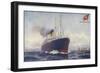 White Star Line Liner RMS Adriatic Passing the Needles, Isle of Wight-null-Framed Giclee Print