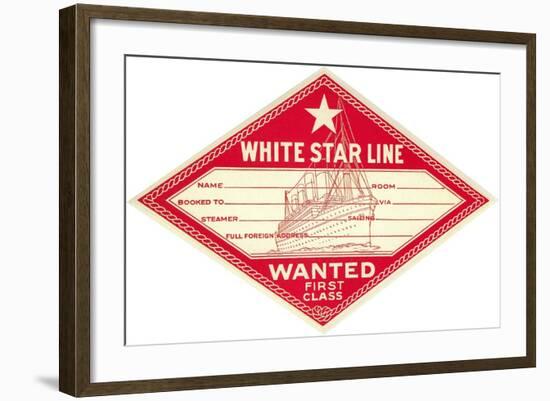 White Star Line Luggage Tag-null-Framed Art Print