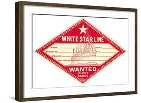 White Star Line Luggage Tag-null-Framed Art Print