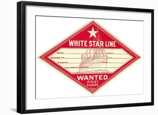 White Star Line Luggage Tag-null-Framed Art Print