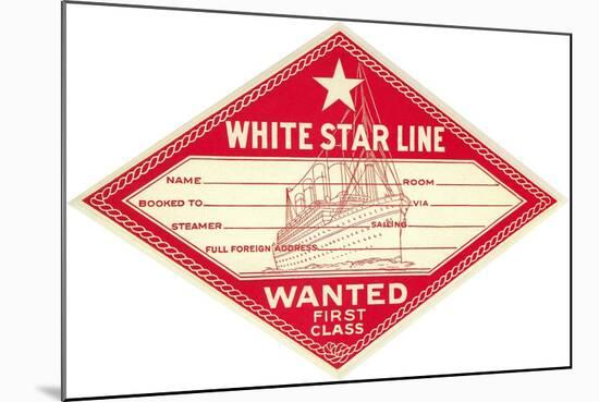 White Star Line Luggage Tag-null-Mounted Art Print
