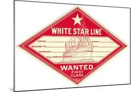 White Star Line Luggage Tag-null-Mounted Art Print