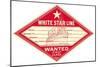 White Star Line Luggage Tag-null-Mounted Art Print