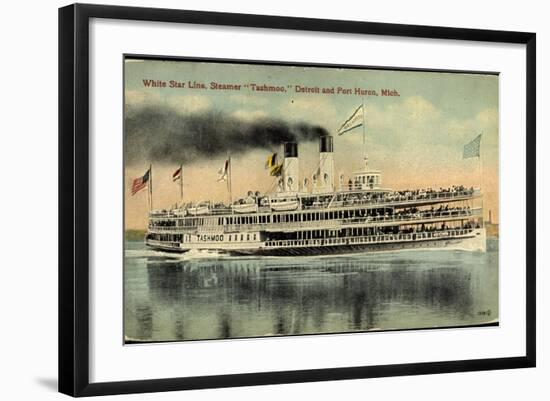 White Star Line, Steamer Tashmoo, Detroit, Port Huron-null-Framed Giclee Print