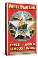 'White Star Line - Types of World Famous Liners'-null-Stretched Canvas