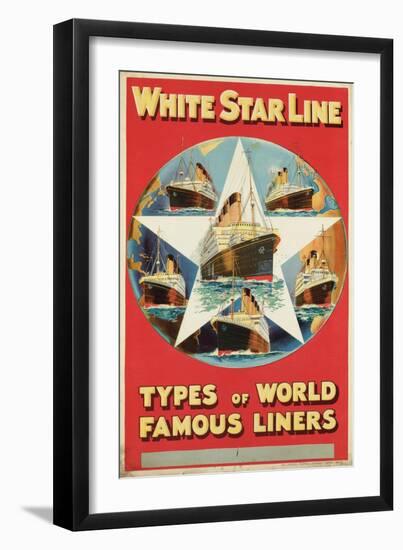 'White Star Line - Types of World Famous Liners'-null-Framed Premium Giclee Print