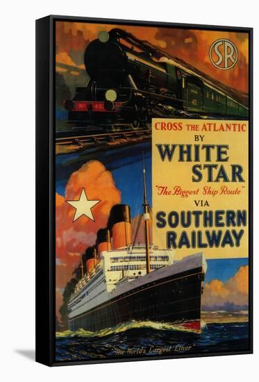 White Star SR Vintage Poster - Europe-Lantern Press-Framed Stretched Canvas