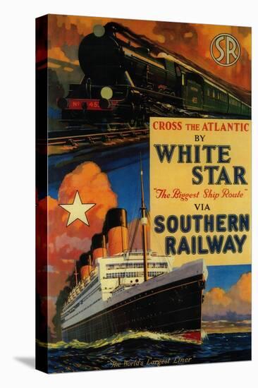 White Star SR Vintage Poster - Europe-Lantern Press-Stretched Canvas