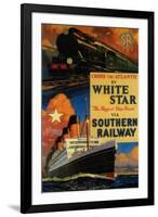 White Star SR Vintage Poster - Europe-Lantern Press-Framed Art Print