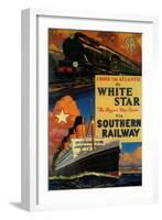White Star SR Vintage Poster - Europe-Lantern Press-Framed Art Print