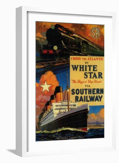 White Star SR Vintage Poster - Europe-Lantern Press-Framed Art Print