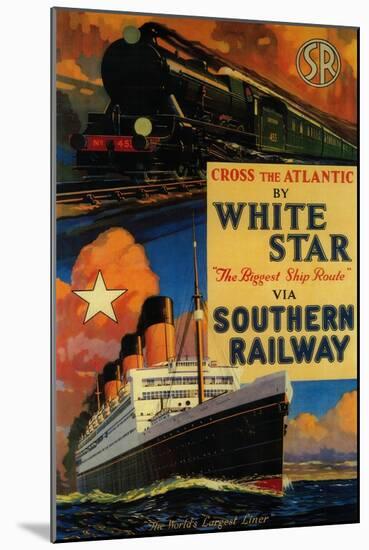 White Star SR Vintage Poster - Europe-Lantern Press-Mounted Art Print