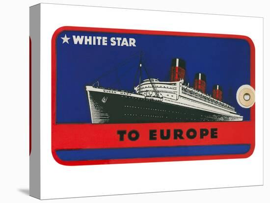 White Star to Europe Queen Mary Ocean Liner Luggage Tag-null-Stretched Canvas