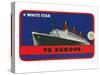 White Star to Europe Queen Mary Ocean Liner Luggage Tag-null-Stretched Canvas