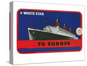 White Star to Europe Queen Mary Ocean Liner Luggage Tag-null-Stretched Canvas