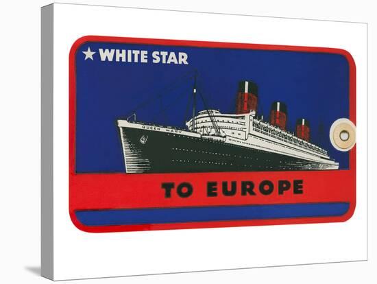 White Star to Europe Queen Mary Ocean Liner Luggage Tag-null-Stretched Canvas