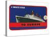 White Star to Europe Queen Mary Ocean Liner Luggage Tag-null-Stretched Canvas